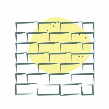 Icon Outer Wall. related to Building Material symbol. Color Spot Style. sim.. Ilustración de archivo