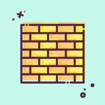 Icon Outer Wall. related to Building Material symbol. MBE style. simple des.. Ilustración de archivo