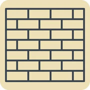 Icon Outer Wall. related to Building Material symbol. hand drawn style. sim.. Ilustración de archivo