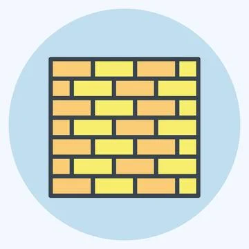 Icon Outer Wall. related to Building Material symbol. color mate style. sim.. Stock Illustration