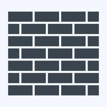 Icon Outer Wall. related to Building Material symbol. glyph style. simple d.. Stock Illustration