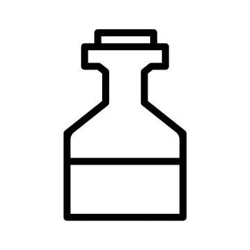 Icon Outline Bottle isolated on white background. Magic Potion in Flask. Vector  Stock Illustration