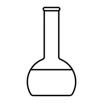 Icon Outline Bottle isolated on white background. Magic Potion in Flask. Vector  Stock Illustration