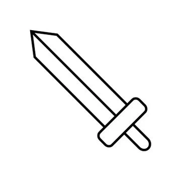 Icon Outline Sword isolated on white background. Weapon Icon. Vector. Stock Illustration