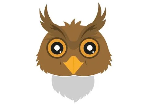 Icon of Owl Face. Animals. Vector Owl Face Stock Illustration