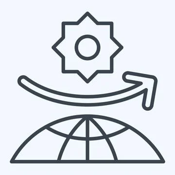 Icon Ozone Layer. related to Spf and Sun symbol. line style. design editable Stock Illustration