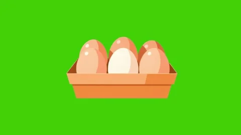 An icon with a pack of eggs isolated on a green screen Stock Footage 287874382