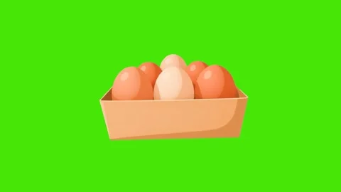 An icon with a pack of eggs isolated on a green screen Stock Footage 288726402