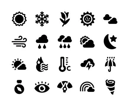 Icon pack of weather Stock Illustration