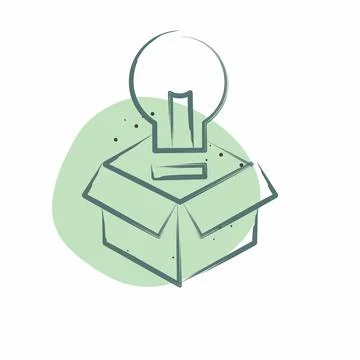 Icon Packaging Design. related to Creative Concept symbol. Color Spot Style.. Stock Illustration