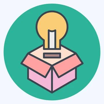 Icon Packaging Design. related to Creative Concept symbol. color mate style.. Stock Illustration