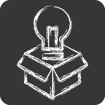 Icon Packaging Design. related to Creative Concept symbol. chalk Style. sim.. Stock Illustration