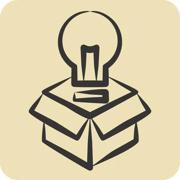 Icon Packaging Design. related to Creative Concept symbol. hand drawn style.. Illustrazione stock