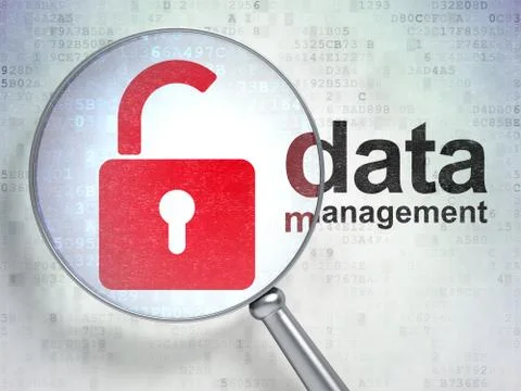 Icon padlock and words data management 스톡 일러스트