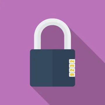 Icon of Padlock with code combination. Modern trendy flat style Stock Illustration