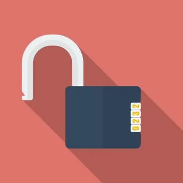 Icon of Padlock with code combination. Modern trendy flat style 스톡 일러스트