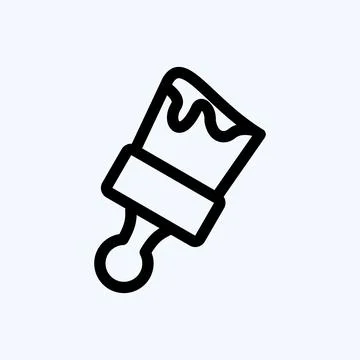 Icon Paint Brush. suitable for building symbol. line style. simple design edi Ilustración de archivo