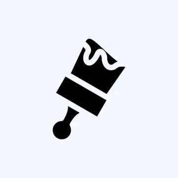 Icon Paint Brush. suitable for building symbol. glyph style. simple design ed Ilustración de archivo