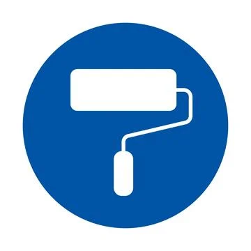 Icon of Paint Roller on Blue Circle Background for Home Improvement Projects イラスト素材