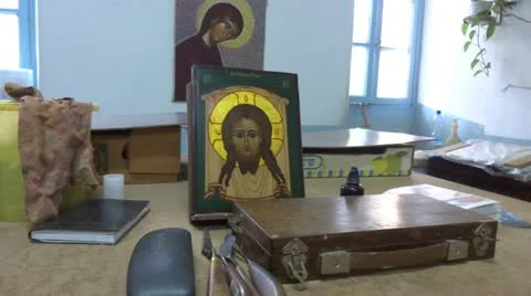 Icon painter studio 스톡 동영상 12236320