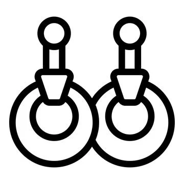 Icon of a pair of earrings with a double round shape Stock Illustration