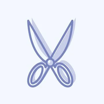 Icon Pair of Scissors 1. suitable for Tailor symbol. two tone style. simple d Stock Illustration