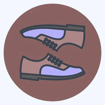 Icon Pair of Shoes. suitable for men accessories symbol. color mate style. si Stock Illustration