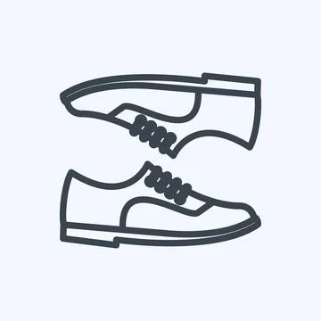 Icon Pair of Shoes. suitable for men accessories symbol. line style. simple d Stock Illustration