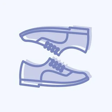 Icon Pair of Shoes. suitable for men accessories symbol. two tone style. simp Stock Illustration
