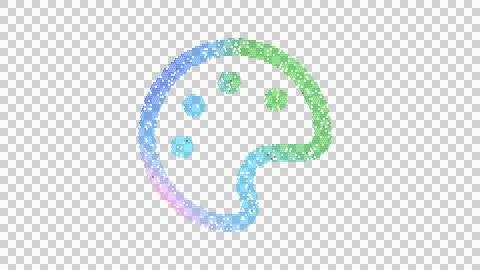 Icon palette is made up of LED square shapes. There are bright diodes and there Stock Illustration
