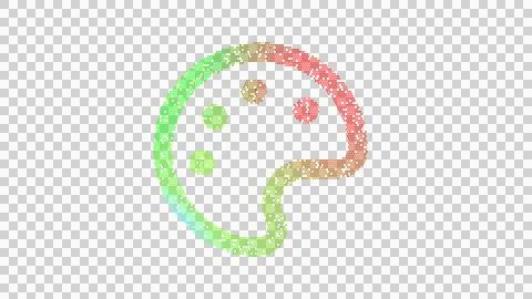 Icon palette is made up of LED square shapes. There are bright diodes and there Stock Illustration