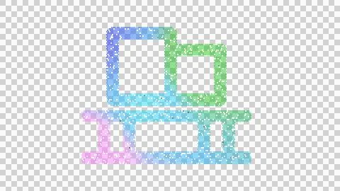 Icon pallet is made up of LED square shapes. There are bright diodes and there 库存插图
