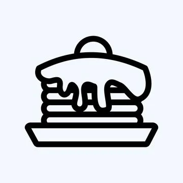 Icon Pancake. suitable for Bakery symbol. line style. simple design editable. Illustrazione stock
