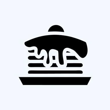 Icon Pancake. suitable for Bakery symbol. glyph style. simple design editable Illustrazione stock