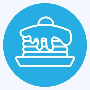 Icon Pancake. suitable for Bakery symbol. blue eyes style. simple design edit Illustrazione stock