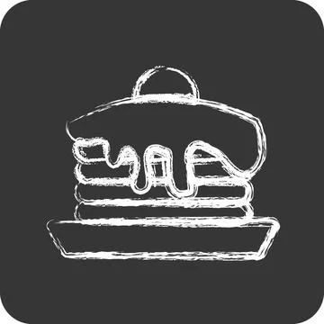 Icon Pancake. suitable for Bakery symbol. chalk Style. simple design editab.. Illustrazione stock