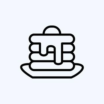 Icon Pancake. suitable for Bee Farm. Line Style. simple design editable. desi Illustrazione stock