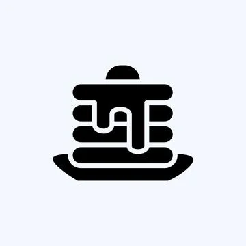 Icon Pancake. suitable for Bee Farm. Glyph Style. simple design editable. des Illustrazione stock