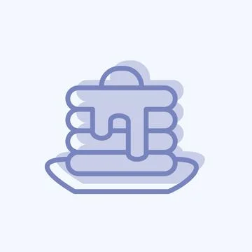 Icon Pancake. suitable for Bee Farm. two tone style. simple design editable.  Stock Illustration