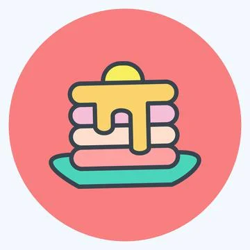 Icon Pancake. suitable for Bee Farm. Color Mate Style. simple design editable Illustrazione stock