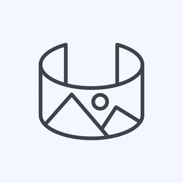 Icon Panoramic. suitable for Art symbol. Line Style. simple design editable.  Illustrazione stock