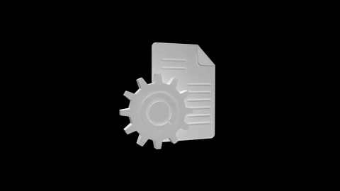 Icon of a Paper with a Gear Symbolizing Document Settings or Preferences Stock-Footage 341921666