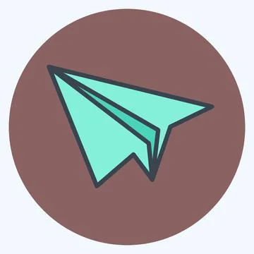 Icon Paper Plane. suitable for Web Interface symbol. color mate style. simple Stock Illustration