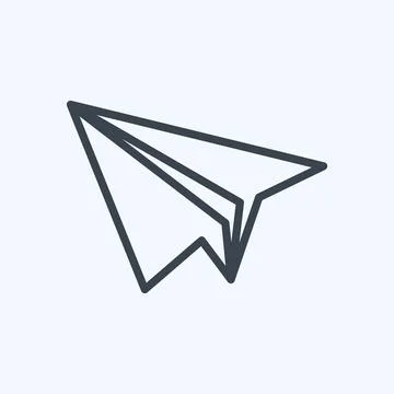 Icon Paper Plane. suitable for Web Interface symbol. line style. simple desig Illustrazione stock