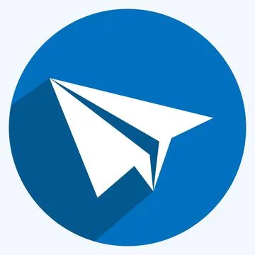 Icon Paper Plane. suitable for Web Interface symbol. long shadow style. simpl Illustrazione stock