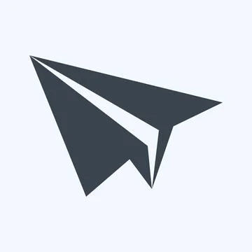 Icon Paper Plane. suitable for Web Interface symbol. glyph style. simple desi Stock Illustration