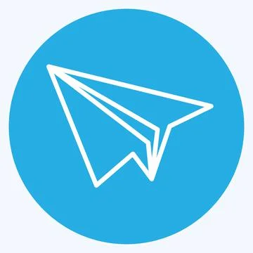 Icon Paper Plane. suitable for Web Interface symbol. blue eyes style. simple  Illustrazione stock