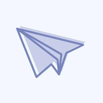 Icon Paper Plane. suitable for Web Interface symbol. two tone style. simple d Stock Illustration