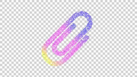 Icon paperclip is made up of LED square shapes. There are bright diodes and Stock Illustration