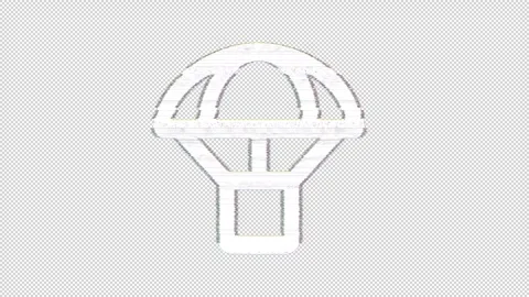 Icon parachute box is distorted. Glitch. Noise, chromatic aberration, geometric Stock Footage 303746447